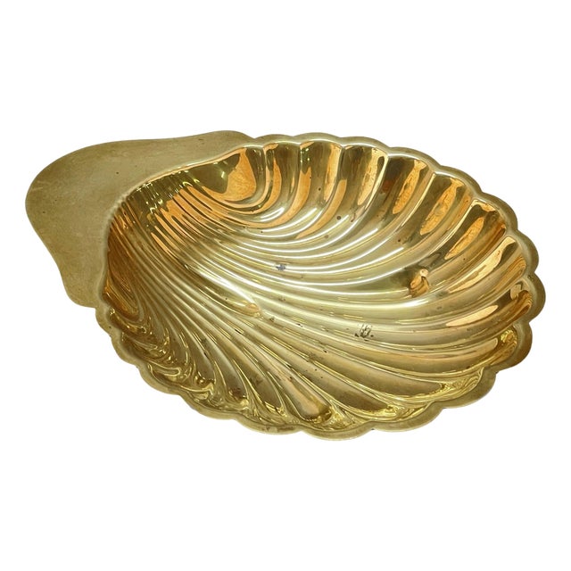 Mid-Century Italian Shell-Shaped Brass Bowl by Renzo Cassetti, 1960s For Sale