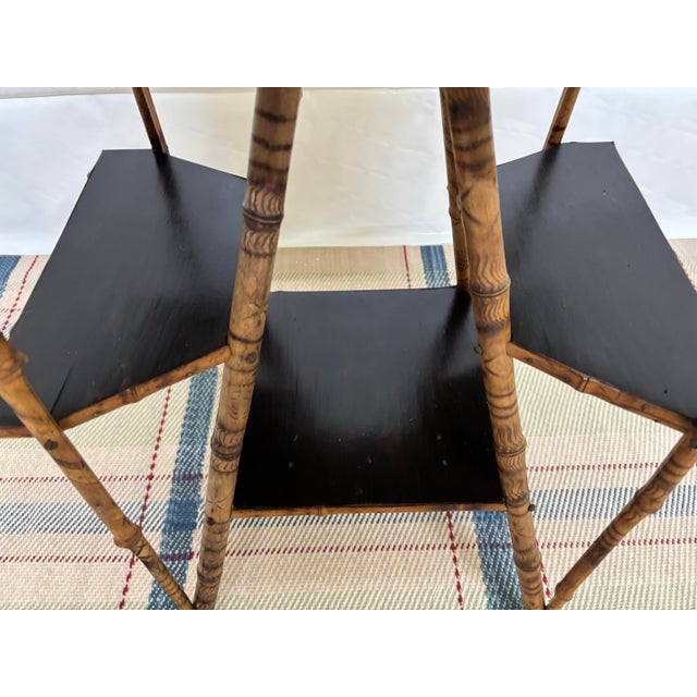 Early 20th Century Burnt Bamboo Side Table For Sale In New York - Image 6 of 12