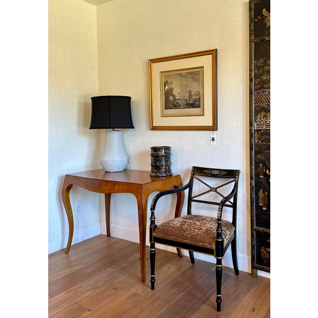 Neoclassical Vintage Hand-Painted Desk Chair For Sale - Image 3 of 13