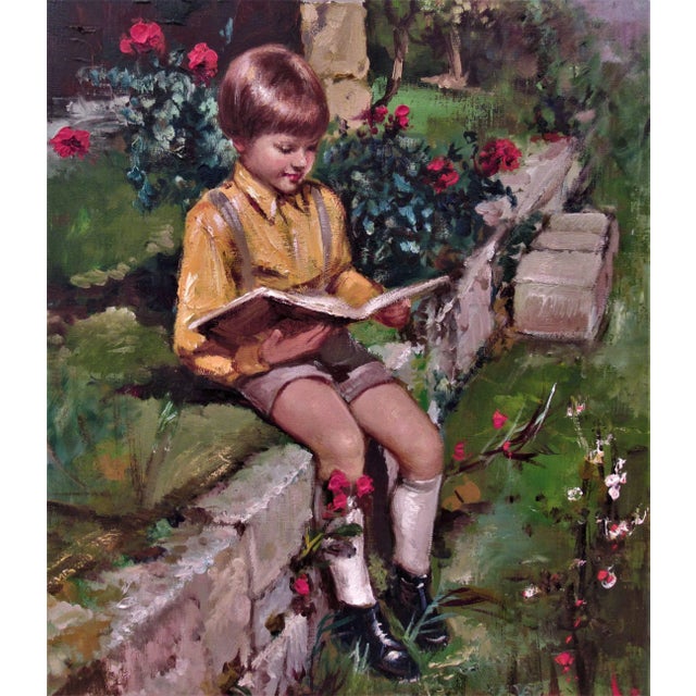 Realism Franco Rispoli, Boy Reading For Sale - Image 3 of 8