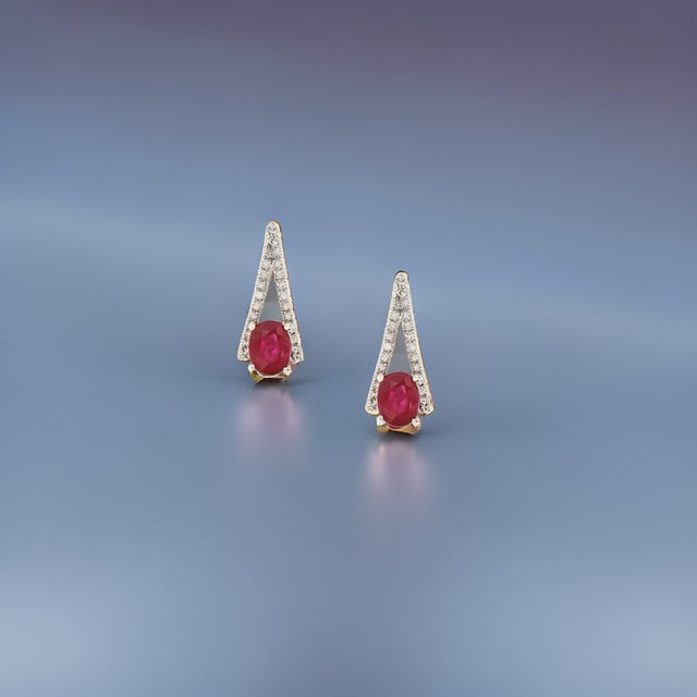 Natural Tourmaline Diamond Dangle Stud Earrings 0.75" 14k White Gold 2.48 TCW For Sale - Image 11 of 12
