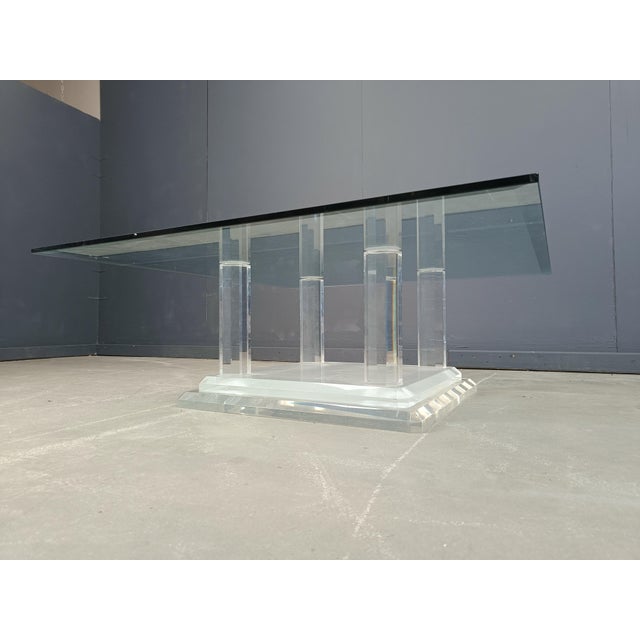 Plastic Vintage Acrylic Column Coffee Table, 1970s For Sale - Image 7 of 12
