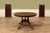 54 Inch Round Inlaid Walnut Pedestal Dining Table With Leaves Seats 4 to 8 People For Sale - Image 4 of 14