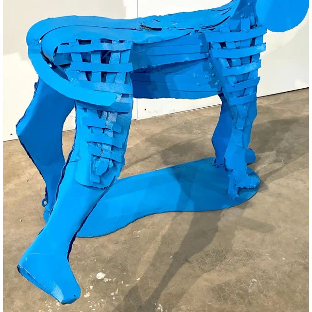 Pop Art Garden Fountain/ Sculpture of a Standing Blue Dog Chairish