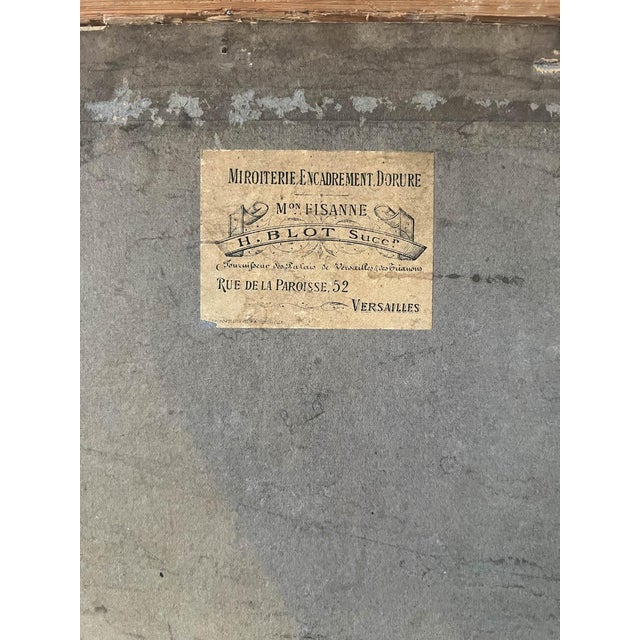 Green 19th C. Parisian Landscape Oil Painting, Gesso Frame For Sale - Image 8 of 9