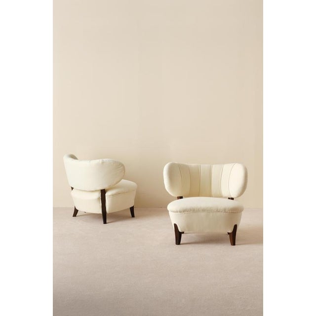Ivory white velvet easy chairs by Otto Schulz, Boet, Sweden, 1940s. Reupholstred and restored, excellent condition. This...