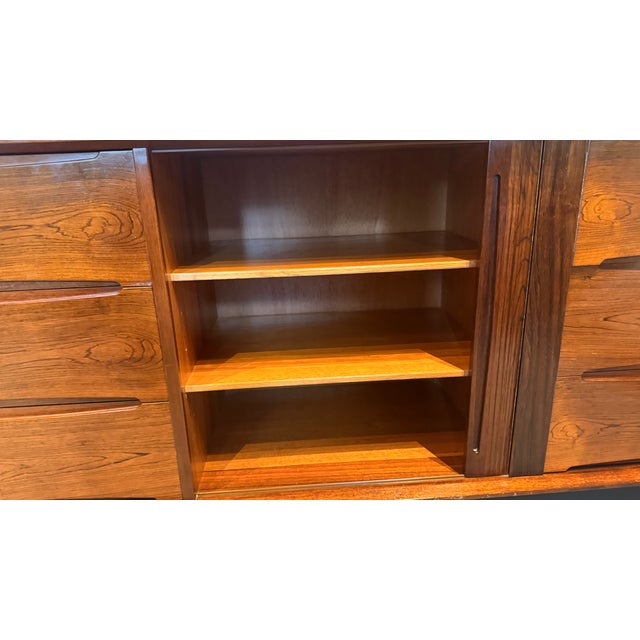 Brown Vintage Danish Modern Rosewood Dresser or Sideboard by Dyrlund, Denmark For Sale - Image 8 of 14