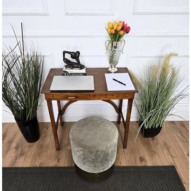 Rustic Antique Italian Walnut Console Table or Desk, 1890s For Sale - Image 3 of 9