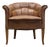 Art Nouveau Swedish Club Chair in Brown Leather, 1940s For Sale