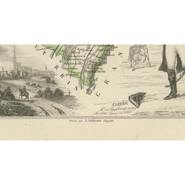 19th Century Antique Map of the Bas-Rhin with Strasbourg and Kleber, 1860 For Sale - Image 5 of 12