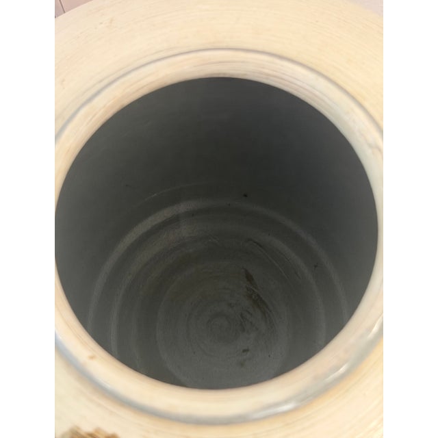 1980s Signed Asian Hand- Painted Scenic Vases | Moon Jars For Sale - Image 11 of 12