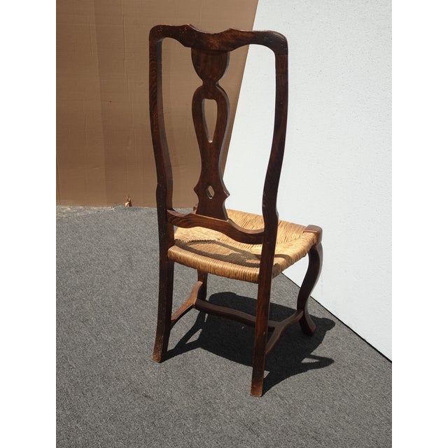 Set of Eight Vintage French Country Rush Seat Dining Chairs For Sale - Image 16 of 16