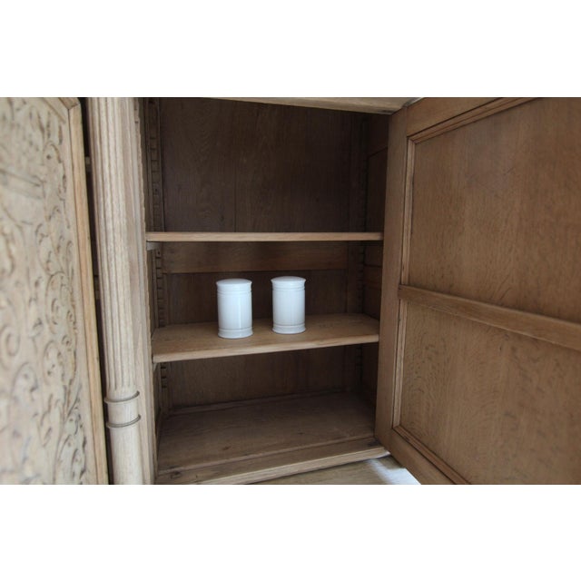 Large Late 19th Century Bleached Oak Cabinet For Sale - Image 10 of 18