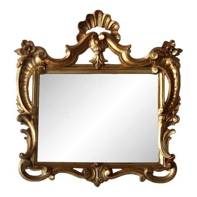 Italian Rococo Style Gilt Molded Wall Mirror For Sale