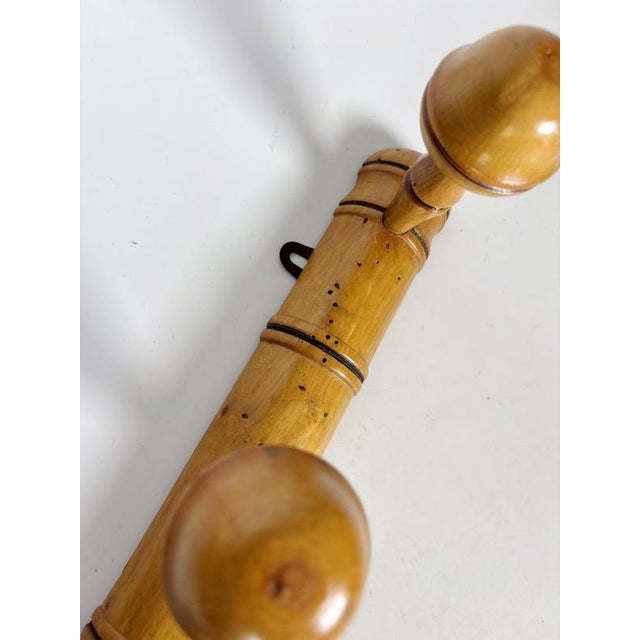 1940s Antique Wooden Coat Rack, France, 1940s For Sale - Image 5 of 12