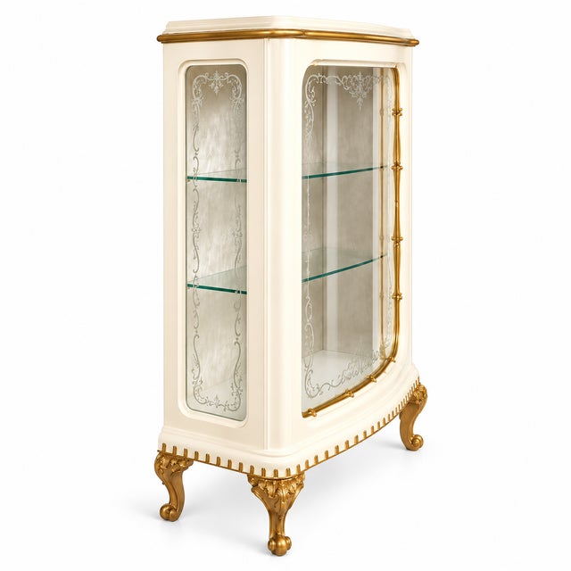Elegant and refined venetian display cabinet by fratelli testolini, venice, dating to circa the 1930s, characterized by...