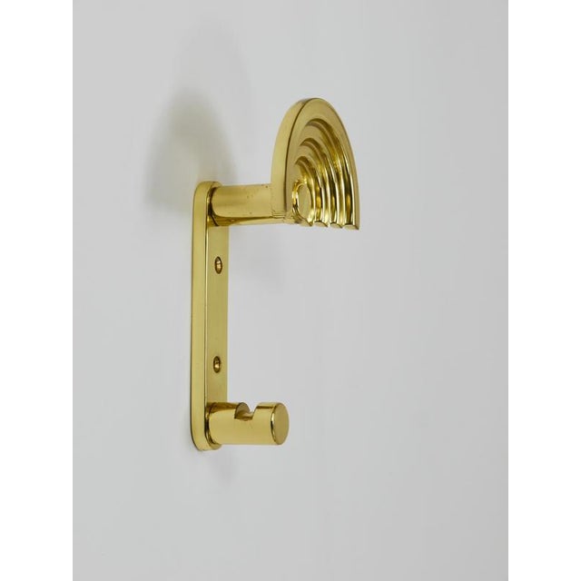 Postmodern Brass Wall Coat Hook attributed to Ettore Sottsass for Valli & Valli, Italy, 1985 For Sale - Image 10 of 18