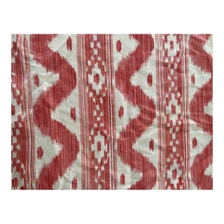 Quadrille Bali Hai Pink Printed Linen Fabric 1.5+ Yards For Sale