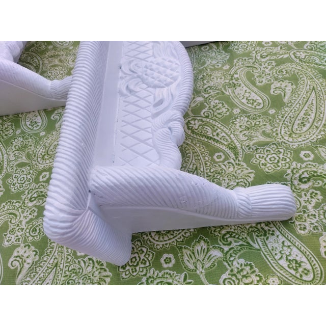 Wood Rare Vintage Solid Wood Carved Pineapples Gampel- Stoll Wall Shelves- a Pair For Sale - Image 7 of 9