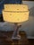 Ceramic 1950s Mid-Century Modern Pink and Gold Swirl Leaf Ceramic Table With Matching Original 2 Tiered Fiberglass Shade With Matching Gold Leave For Sale - Image 7 of 12