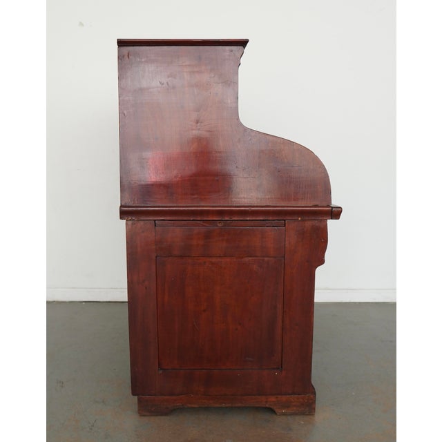Late 19th Century Antique Victorian Cylinder Roll-Top Secretary Desk For Sale - Image 5 of 17