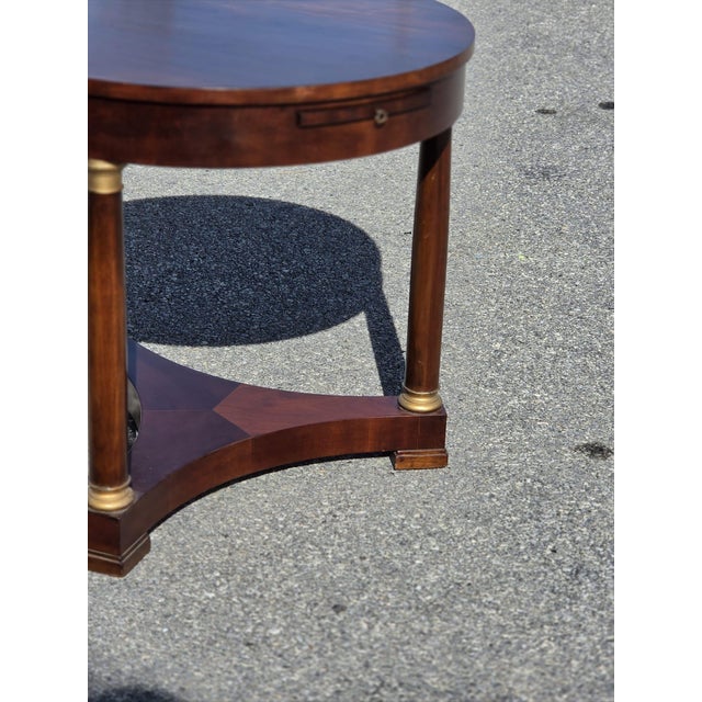 21st Century French Empire Plum Mahogany Round Table. For Sale - Image 16 of 16