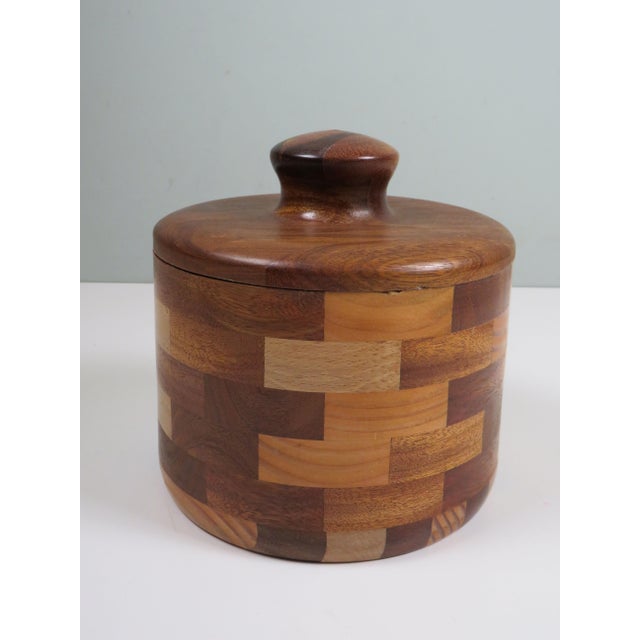 Mid-Century Modern Belgian Laminated Wood Vessel with Lid by Jan Snoeck, 1960 For Sale - Image 9 of 10