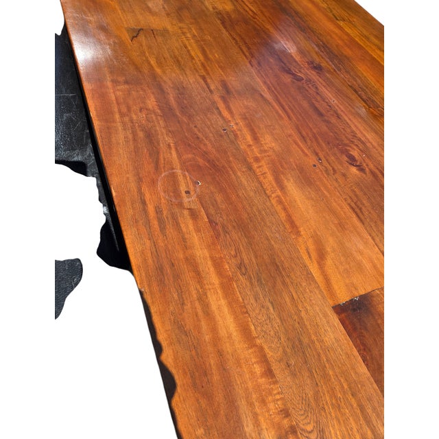 Vintage Custom Farmhouse Dining Room Table Shaker Harvest Primitive Plank Board For Sale - Image 13 of 18