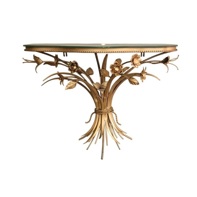 Fine 1950s Gilt Metal Shel With Elgomise Mirror Top For Sale - Image 10 of 10