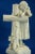 Large 20th Century Biscuit Porcelain Sculpture of a Little Girl Praying on a Cross from Betoule Et Cie, Limoges, France For Sale - Image 12 of 18