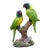 Resin Parakeet Figurine – 7.5" Realistic Bird Sculpture on Branch For Sale