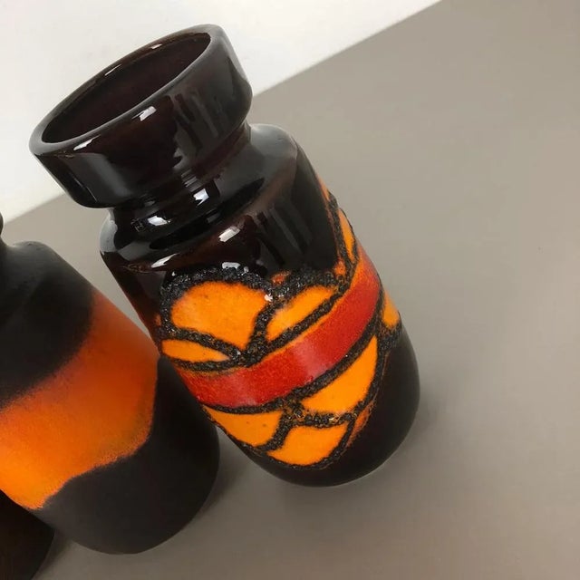 Vintage Fat Lava Pottery 242-22 Vases from Scheurich, Germany, Set of 4 For Sale - Image 6 of 17