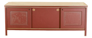 Sideboard Upholstered in Burgundy Vilpelle from Umberto Mascagni, Italy, 1900s