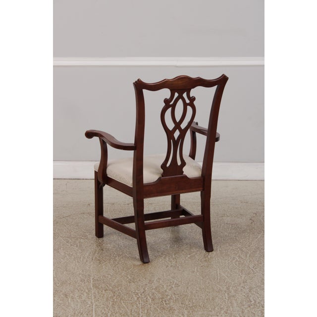 1990s Set of 10 Knob Creek Cherry Chippendale Dining Chairs For Sale - Image 5 of 18