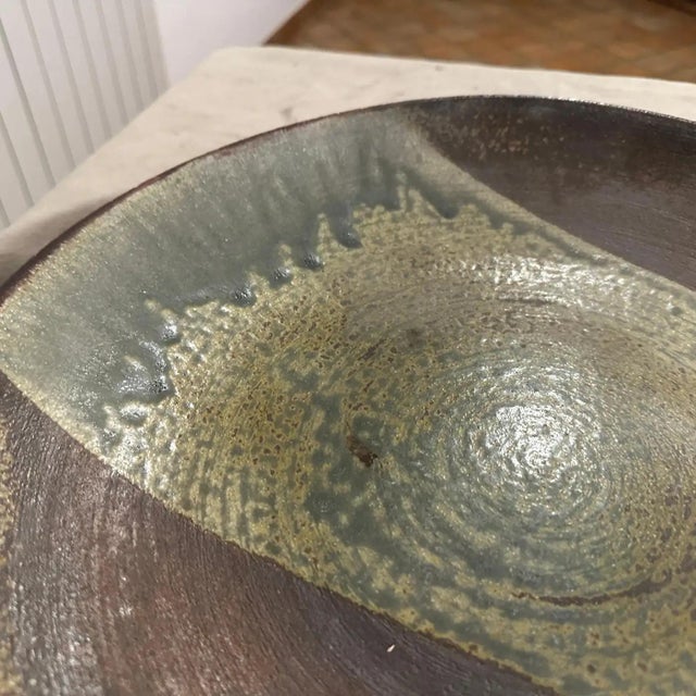 Ceramic 1960s Organic Modern Stoneware Large Dish by Nanni Valentini for Ceramica Arcore For Sale - Image 7 of 11