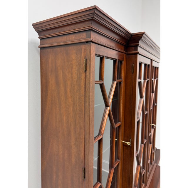 Brown Henkel Harris 2365 29 Banded Mahogany Breakfront China Cabinet For Sale - Image 8 of 9