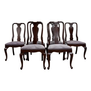 Vintage Ethan Allen Georgian Court Dining Side Chairs - Set of 6 For Sale