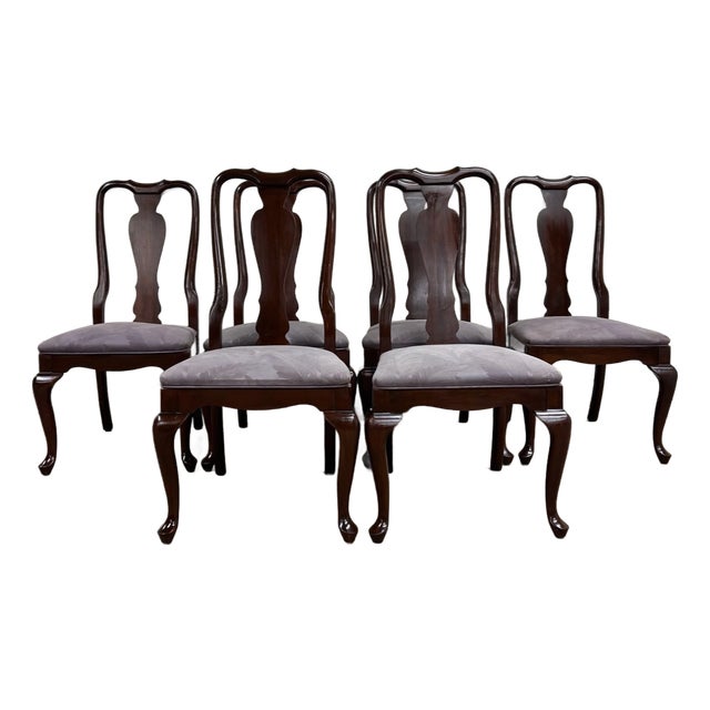 Vintage Ethan Allen Georgian Court Dining Side Chairs - Set of 6 For Sale