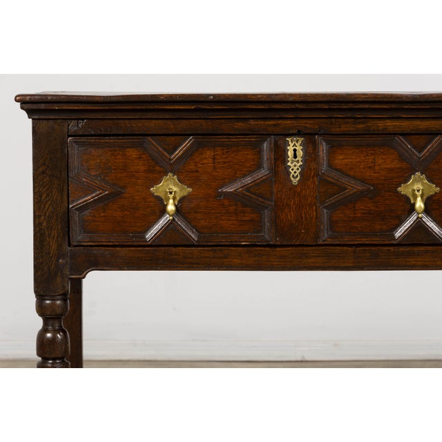 English Late 18th Century English Oak Dresser Base or Server For Sale - Image 3 of 18