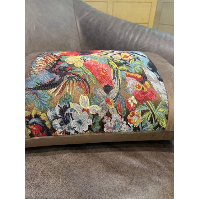 Handmade Mocha Velvet Tropical Cushion Cover For Sale - Image 13 of 15