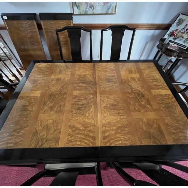 Stunning vintage Century Furniture Chin Hua dining set designed by Raymond Sobota. This highly sought-after Ming-style...