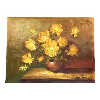 1960’s Original Still Life Floral Painting by Robert Cox For Sale