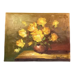 1960’s Original Still Life Floral Painting by Robert Cox