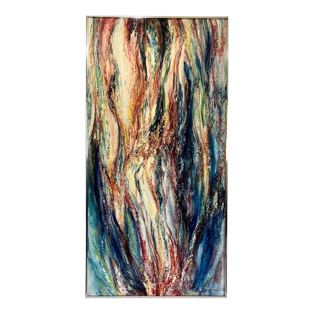 Abstract 1973 Painting, “Mystic Fires,” Signed by Swift For Sale