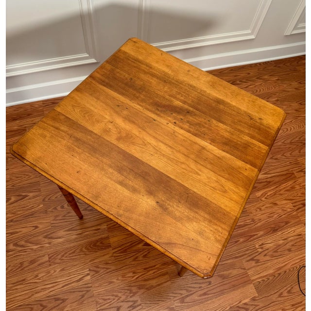 Mid-Century Modern Vintage Scandinavian Mid Century Modern Solid Wood FoldingTable For Sale - Image 3 of 8