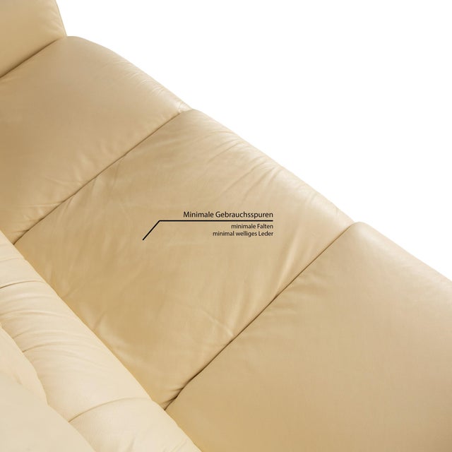 Palatino Three-Seater Sofa in Cream Leather from Nieri For Sale - Image 4 of 11