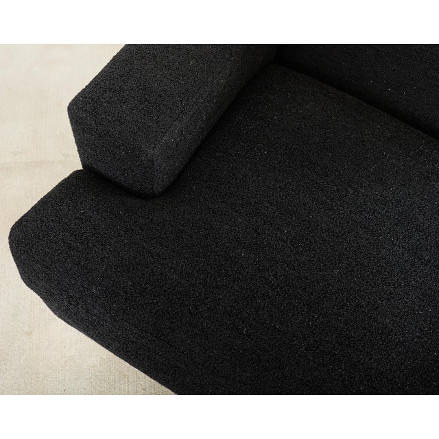 Navy Blue Ralph Lauren Pryce Club Chair Polished Steel Sled Feet For Sale - Image 8 of 18