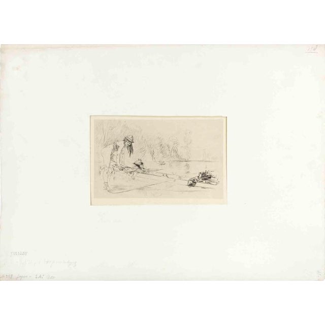 Hollywood Regency Félicien Rops, Nude, July, 1880s, Etching For Sale - Image 3 of 4
