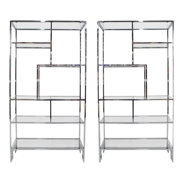 Mid 20th Century Chrome and Glass Etagere Attributed to Design Institute of America For Sale