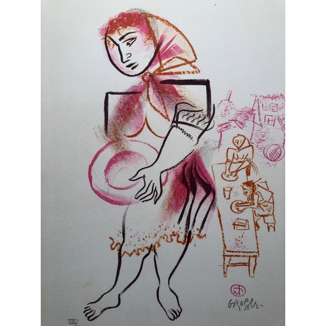 Hand signed in pencil and numbered with Roman numerals 8/24. A very small edition. Old Lower East Side of New York or East...